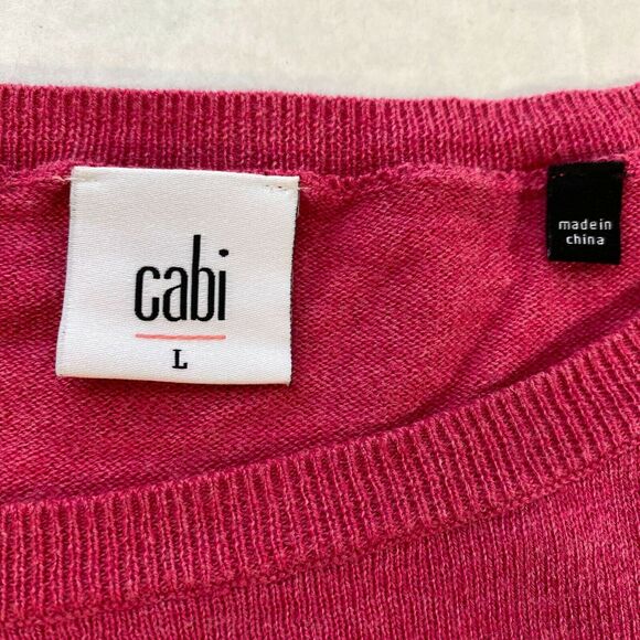 Cabi Cartwheel Pullover Boxy Pink Lagenlook Sweater Large - Picture 4 of 6
